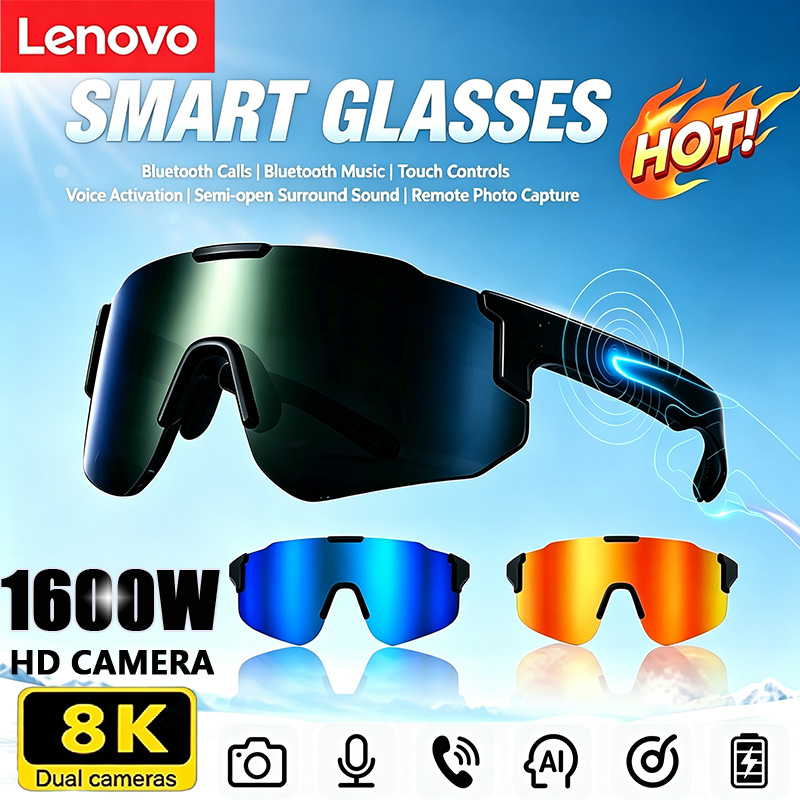 Smart Glasses Lens - Kacamata Pintar Lenovo untuk Bersepeda Pria,